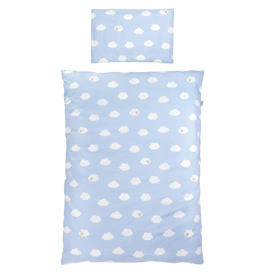 Bettwäsche 'Kleine Wolke blau', 2-tlg, Kinderbettwäsche 100 x 135 cm, 100 % Baumwolle