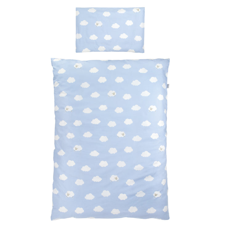 Ropa de cama 'Kleine Wolke blau', 2 piezas, ropa de cama para niños 100 x 135 cm, 100% algodón