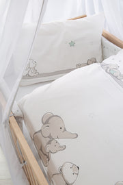 Juego de cama infantil 'Sternenzauber', 4 piezas, juego de cama con ropa de cama de 100 x 135 cm, nido y dosel