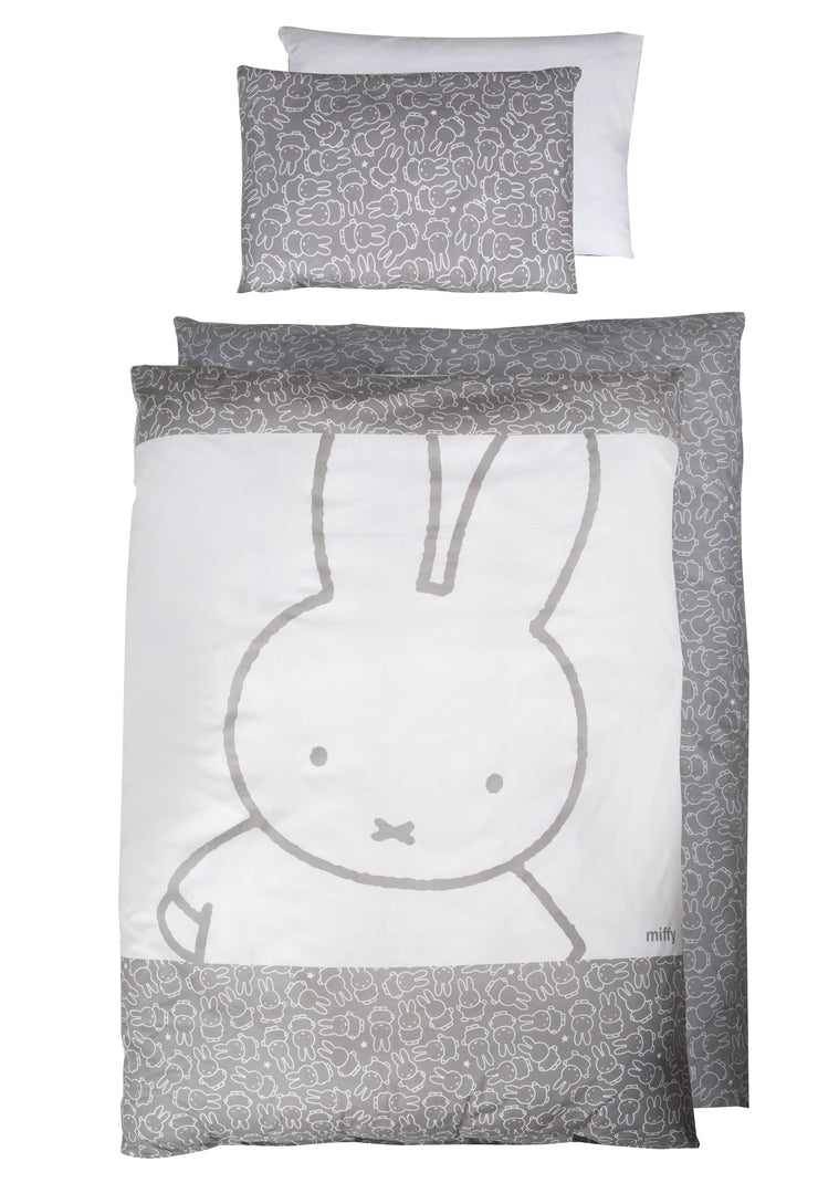 Linge pour lit bébé "miffy®" 4 pcs. incl. parure de lit, nid et baldaquin