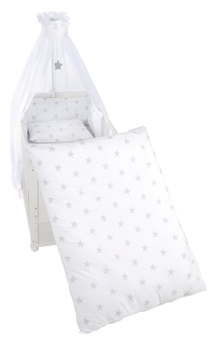 Ensemble de lit pour enfants `` Petites étoiles '', set 4 pièces avec linge de lit 100 x 135 cm, nid et ciel