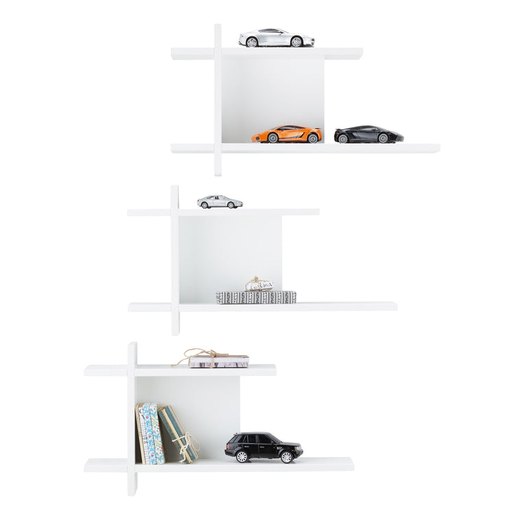 Wandregal 3er-Set 'Nordic weiss', variabel kombinierbar, Einrichtungs-Regal im Baby- & Kinderzimmer
