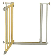 Barrière de protection pour porte à pince, métal/ bois, 77 - 86 cm, porte et calandre d’escalier