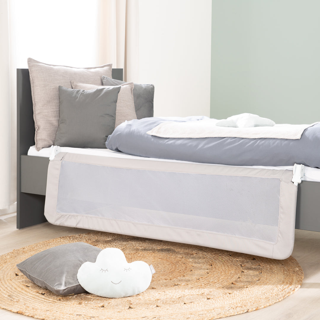 Bed Guard 'Klipp-Klapp' 100 - 150 cm, Foldable, for Babies & Children, Taupe