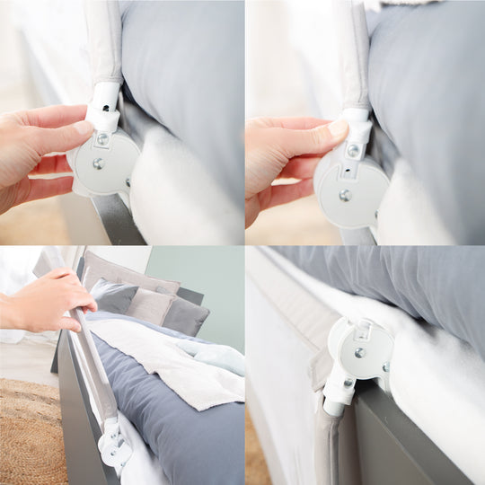 Bed Guard 'Klipp-Klapp' 100 - 150 cm, Foldable, for Babies & Children, Taupe
