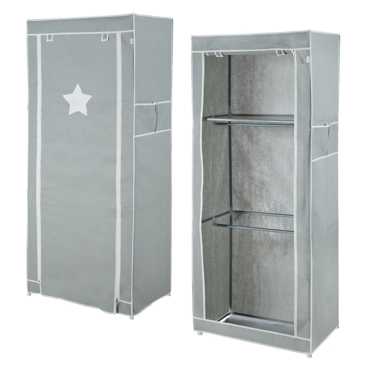 Textile Wardrobe 'Little Stars' for Nursery, Children's Room, or Living Room, 70 x 45 x 168 cm