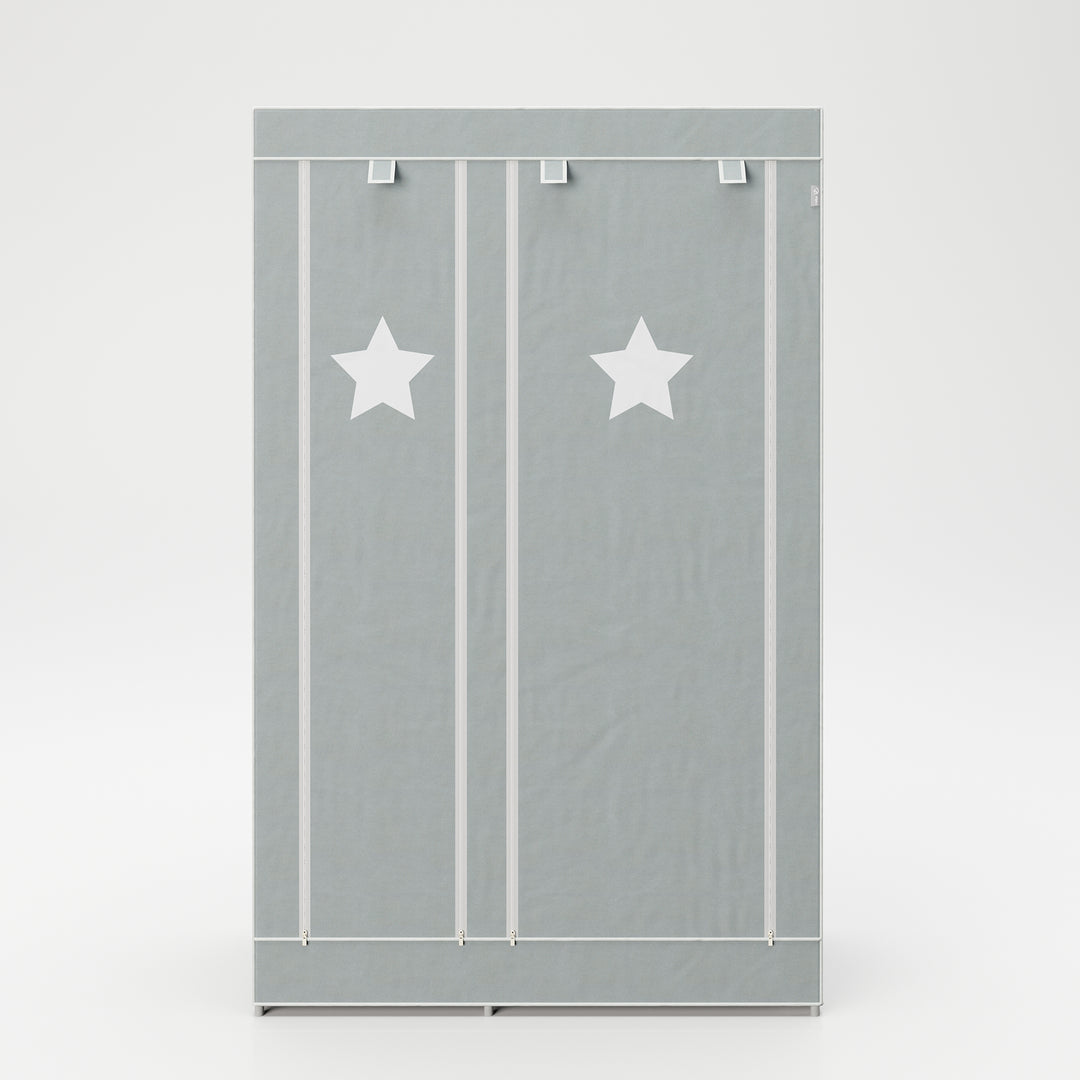 Armadio in tessuto 'Little Stars' per camerette o soggiorno, 110 x 45 x 175 cm