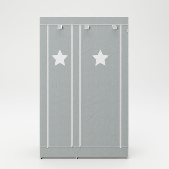 Armadio in tessuto 'Little Stars' per camerette o soggiorno, 110 x 45 x 175 cm