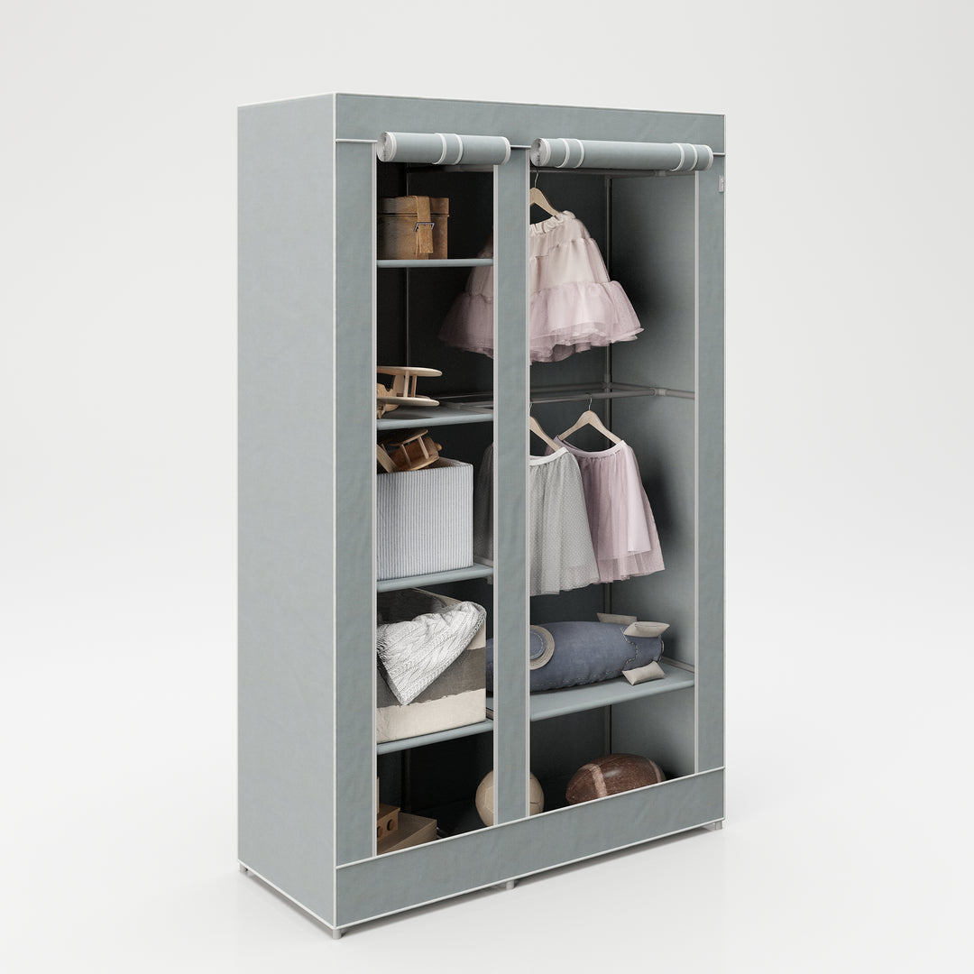 Armadio in tessuto 'Little Stars' per camerette o soggiorno, 110 x 45 x 175 cm