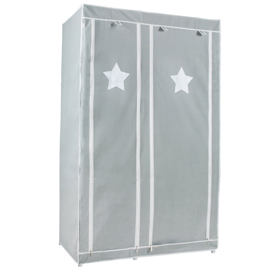 Armadio in tessuto 'Little Stars' per camerette o soggiorno, 110 x 45 x 175 cm