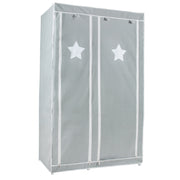 Armoire textile "Little Stars", pour chambre bébés et d'enfants, 110 x 45 x 175 cm