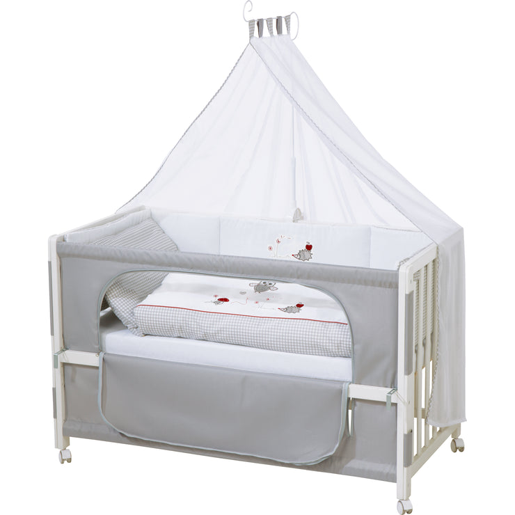 Room Bed 'Adam & Eule', 60 x 120 cm, Beistellbett zum Elternbett, komplette Ausstattung