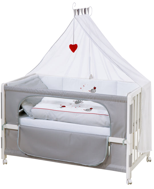 Room Bed 'Adam & Eule', 60 x 120 cm, Beistellbett zum Elternbett, komplette Ausstattung