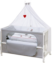 Room Bed 'Adam & Eule', 60 x 120 cm, Beistellbett zum Elternbett, komplette Ausstattung