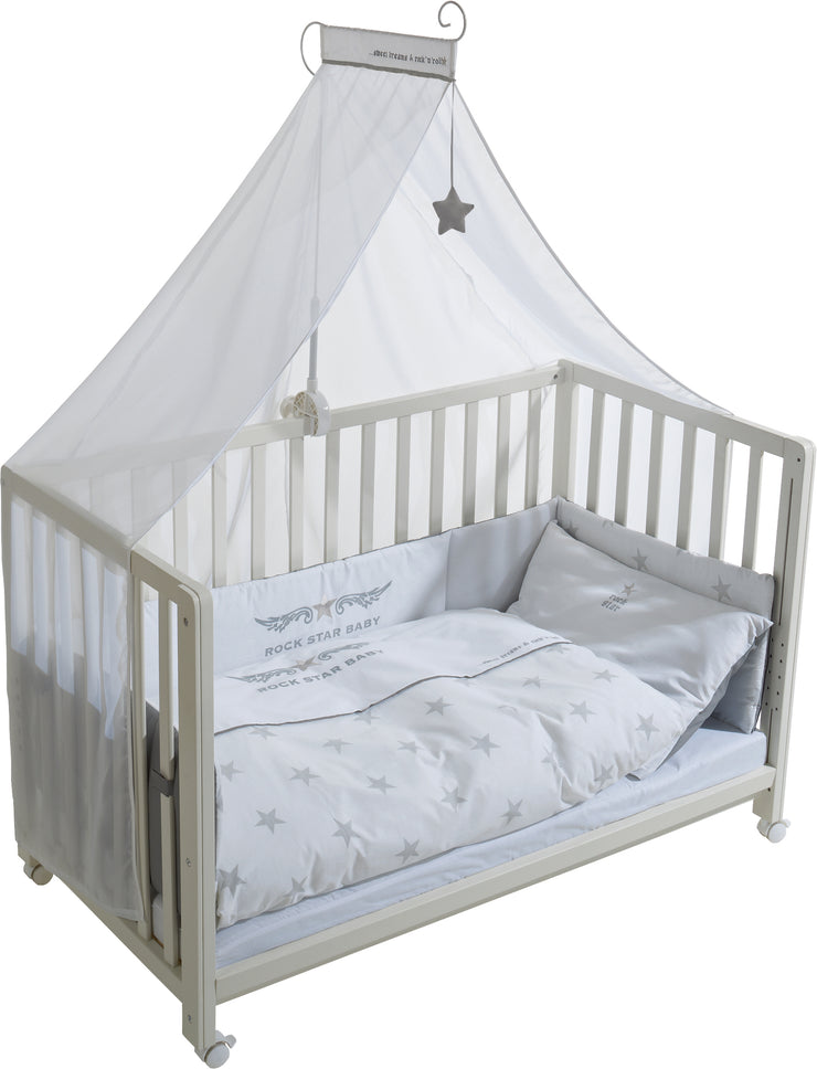 Cuna de colecho 'Rock Star Baby 2', 60 x 120 cm, cama supletoria para la cama de los padres, equipamiento completo