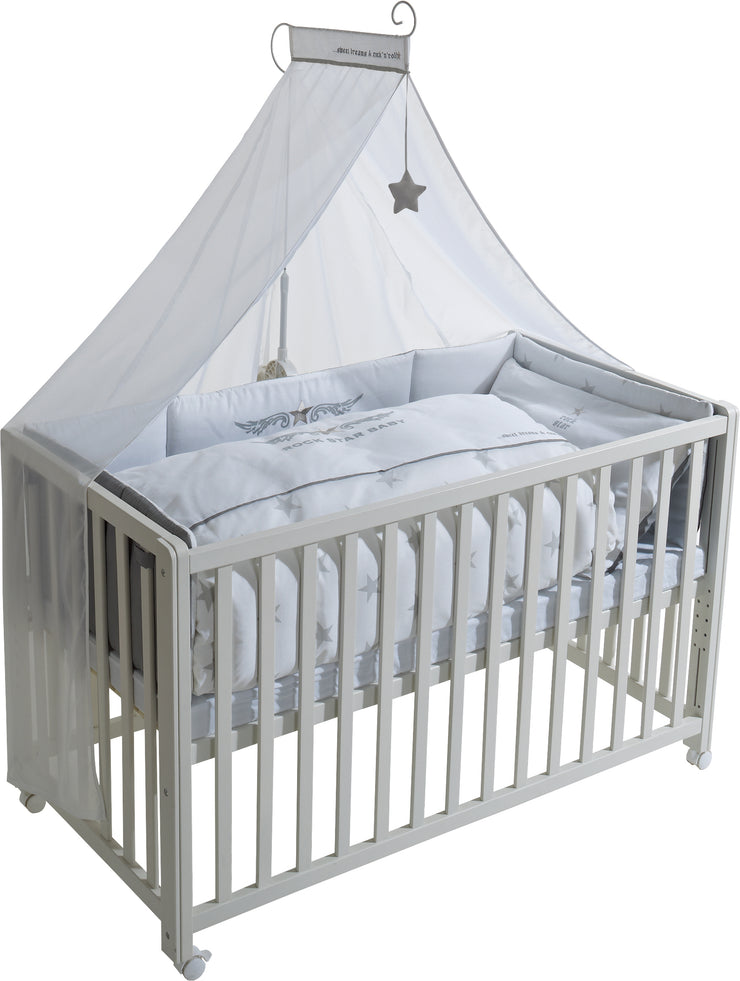 Lit de chambre 'rock star baby 2', 60 x 120 cm, lit latéral au lit parent, équipement complet
