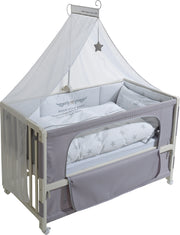 Lit de chambre 'rock star baby 2', 60 x 120 cm, lit latéral au lit parent, équipement complet