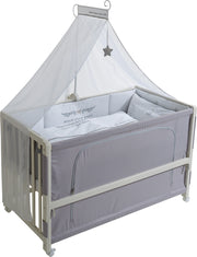 Lit de chambre 'rock star baby 2', 60 x 120 cm, lit latéral au lit parent, équipement complet
