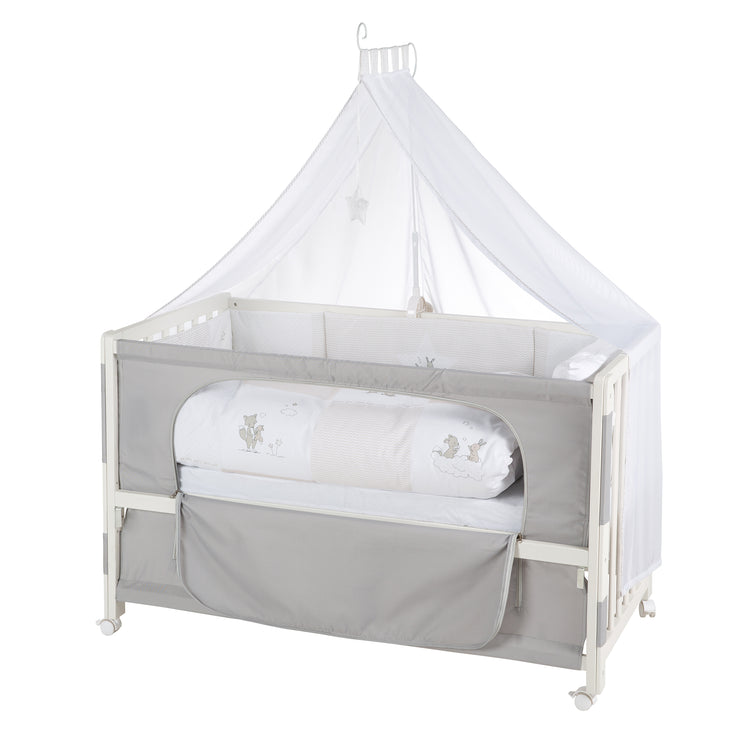Cama de habitación 'Fox & Bunny', 60 x 120 cm, altura ajustable, cama lateral a la cama padre con equipo completo