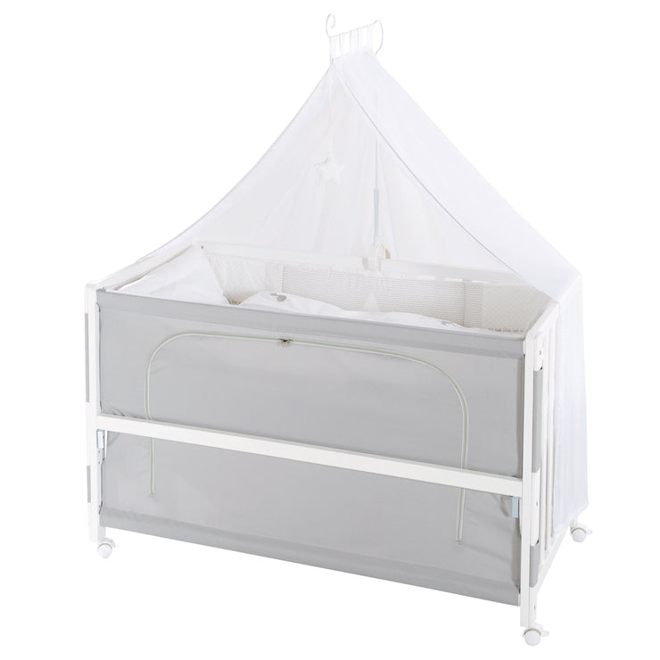 Cama de habitación 'Fox & Bunny', 60 x 120 cm, altura ajustable, cama lateral a la cama padre con equipo completo