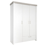 Armario 'Wilma' incl. 1 cajón, 3 puertas abatibles, muebles en blanco / Luna Elm