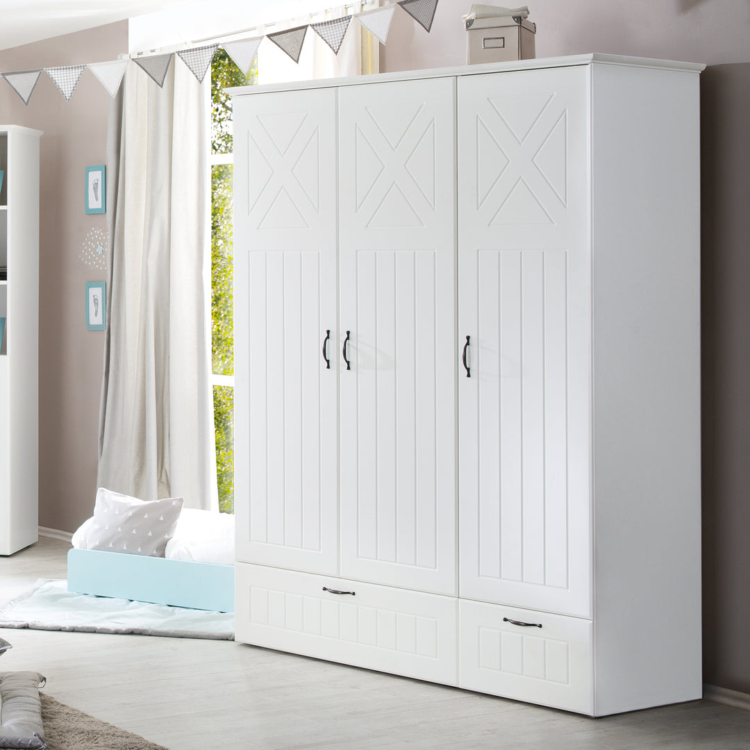 Komplettzimmer 'Constantin', inkl. Kombi-Bett 70 x 140 cm, Wickelkommode & 3-türigem Schrank