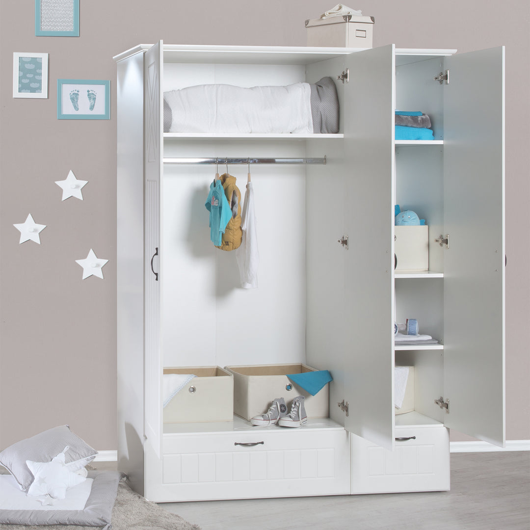 Komplettzimmer 'Constantin', inkl. Kombi-Bett 70 x 140 cm, Wickelkommode & 3-türigem Schrank