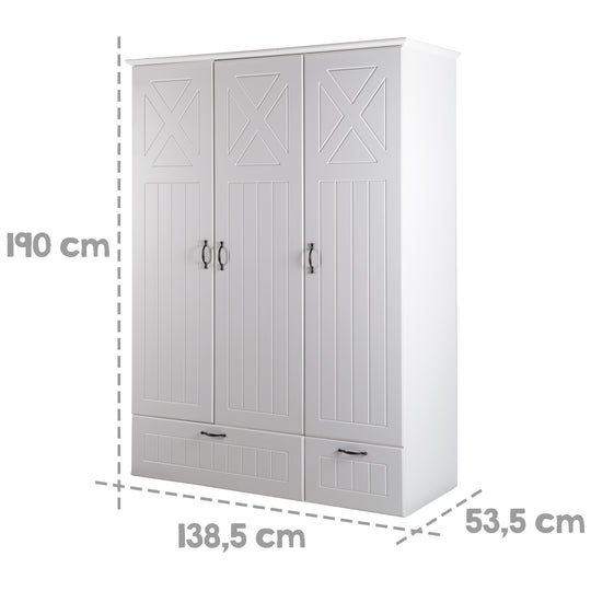 Komplettzimmer 'Constantin', inkl. Kombi-Bett 70 x 140 cm, Wickelkommode & 3-türigem Schrank