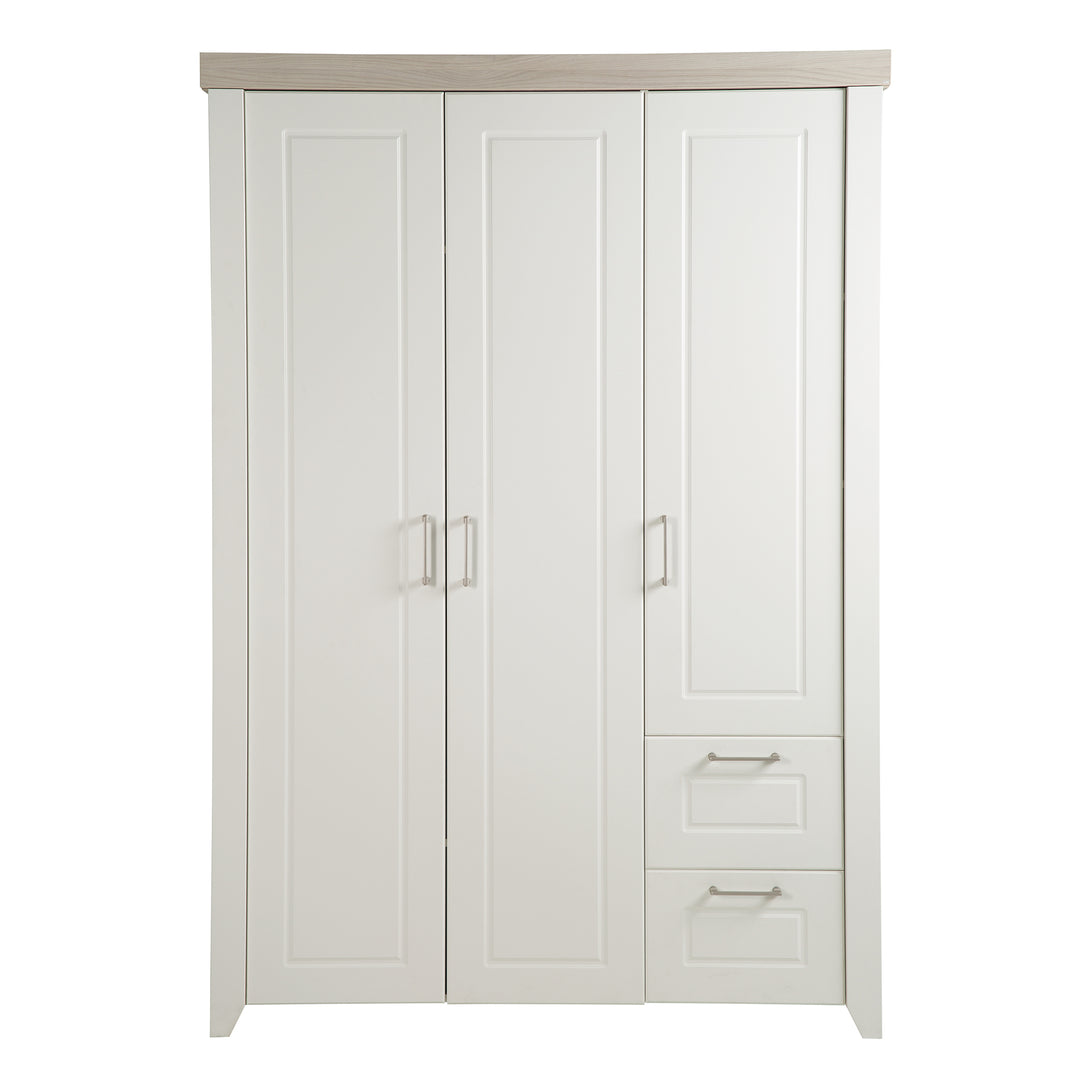 Set de chambre 'Felicia', incl. lit bébé 70 x 140 cm, commode à langer et armoire, blanc/orme lunaire
