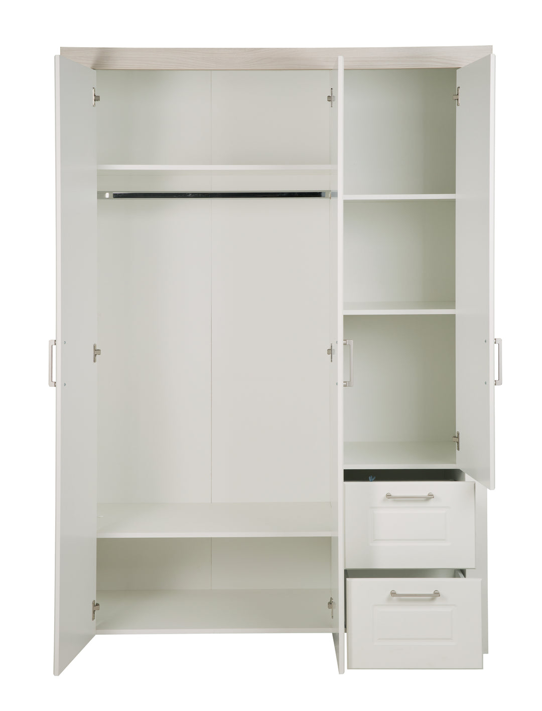 Kleiderschrank Felicia 3 turiger Schrank 2 Schubladen Landhausstil weiB