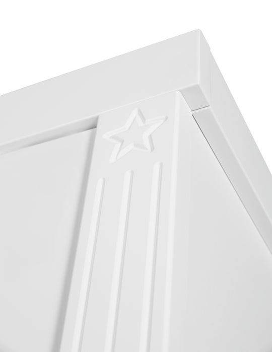 Wardrobe 'Maxi', 3 Doors, 2 Drawers, in Modern Country House Style, White