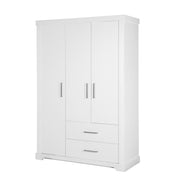 Wardrobe 'Maxi', 3 doors, 2 drawers, in more fashionable country style, white