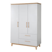 Wardrobe 'Caro', 3 doors, 2 drawers, with soft close technology, revolving door cabinet