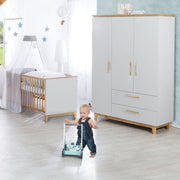 Guardaroba "caro", 3 porte, 2 cassetti, con morbida tecnologia ravvicinata, mobile a porte rotanti