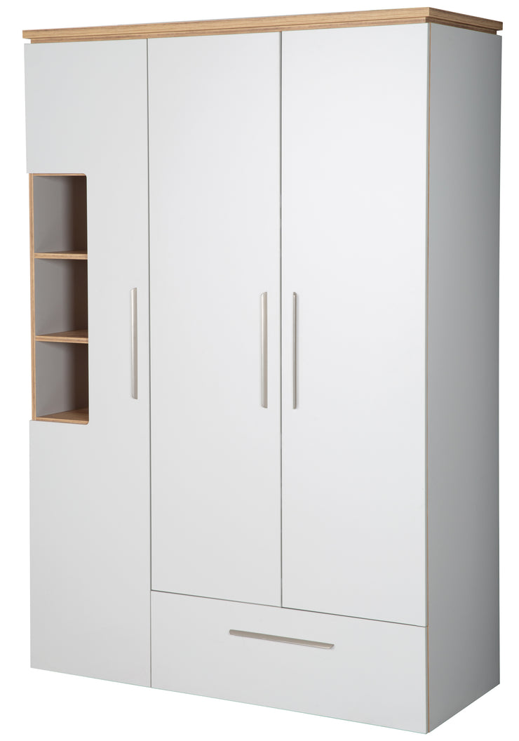 Kleiderschrank \'Tobi\', 3-türig, 1 Schublade, mit Soft Close-Technik, D –  roba