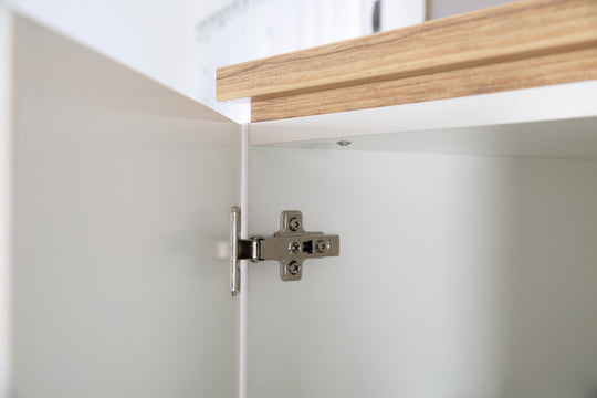 Wardrobe 'Finn', 3 Doors, 2 Drawers, White, with Soft Close Technology, Swing Door Wardrobe