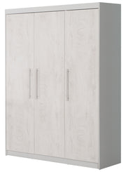 Armoire "Maren 2", 3 portes, 6 tablettes, armoire à portes battantes, gris clair/blanc