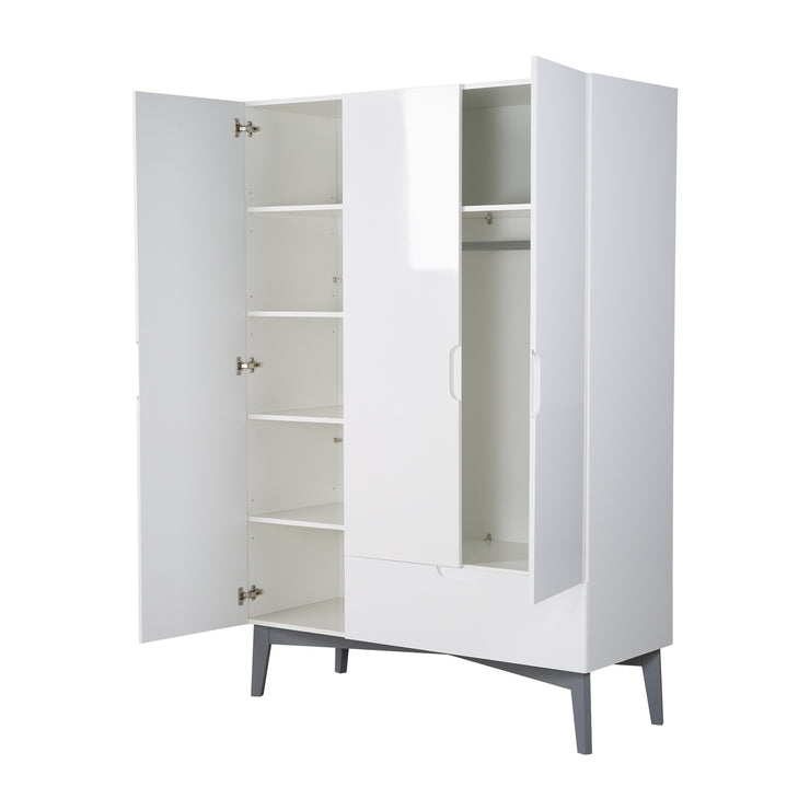 Kleiderschrank \'Retro 2\', 3-türig, mit Schublade & Soft Close-Technik, –  roba