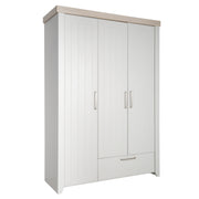 Armoire "Helene" , 3 portes, un tiroir, technologie à fermeture progressive, gris clair/orme lunaire