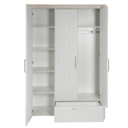 Kleiderschrank 'Helene', 3-türig, 1 Schublade, Soft Close-Technik, Lichtgrau/Luna Elm