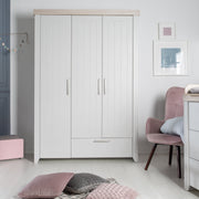 Kleiderschrank 'Helene', 3-türig, 1 Schublade, Soft Close-Technik, Lichtgrau/Luna Elm