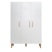 Wardrobe 'Mick', 3 doors, white, with soft close technology, revolving door wardrobe
