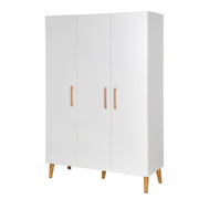 Nursery set 'Mick', incl. combi bed, wrap-and-wrap & 3-door closet, white/gold oak