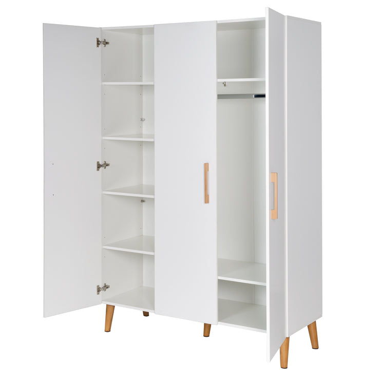 Guardaroba "Mick", 3 porte, bianco, con morbida tecnologia chiusa, mobile a porta