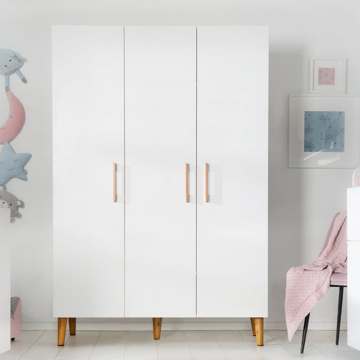 Guardaroba "Mick", 3 porte, bianco, con morbida tecnologia chiusa, mobile a porta