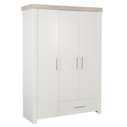 Armoire "Lucy" 3 portes, corps blanc, éléments décoratifs en 'Luna Elm'