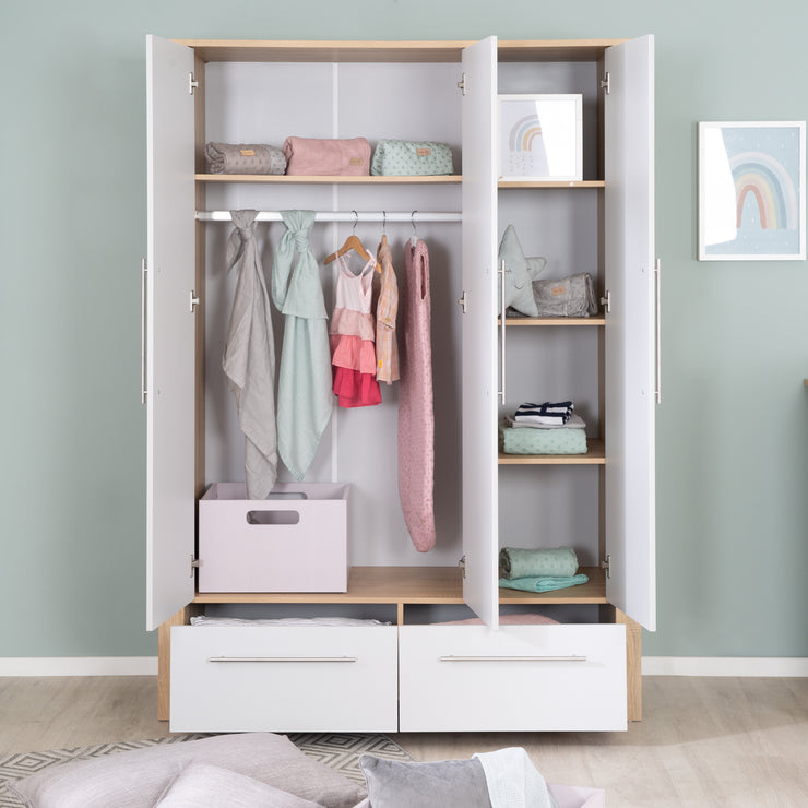 Armoire en tissu, penderie, 2 tringles à vêtements, 6 étagères, diverses  possibilités