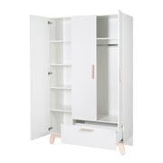 Set di camere 'Clara' bianco, incluso letto combinato, tavolo da cambio e mobile a 3 porte