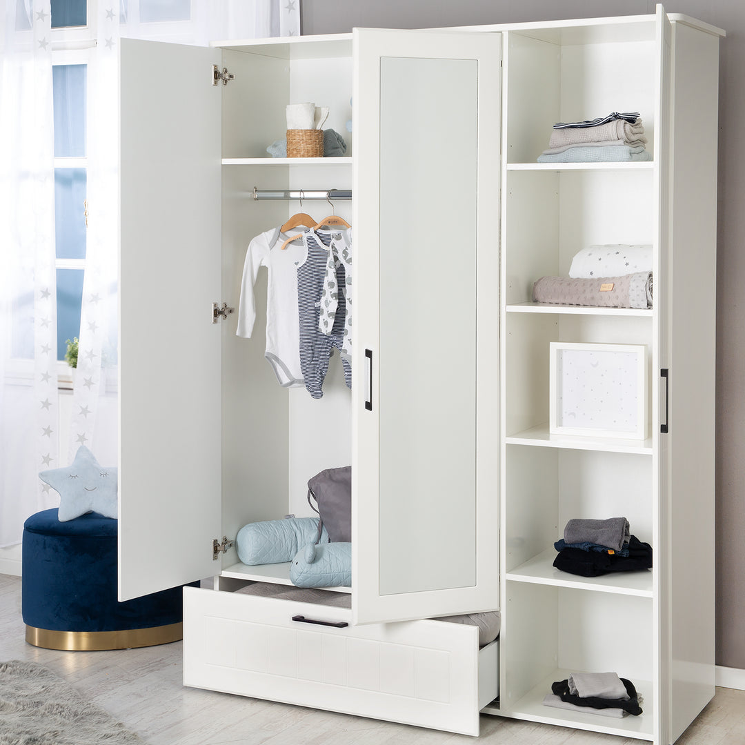 Kinderzimmerset 'Sylt' 3-teilig, inkl. Kombi-Bett 70 x 140 cm, Wickelkommode & Kleiderschrank