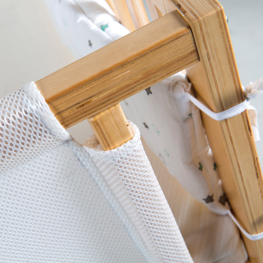 Cuna 'safe asleep®', 60 x 120 cm 'Sternenzauber', cuna de lado al lecho de los padres con equipamiento, natural